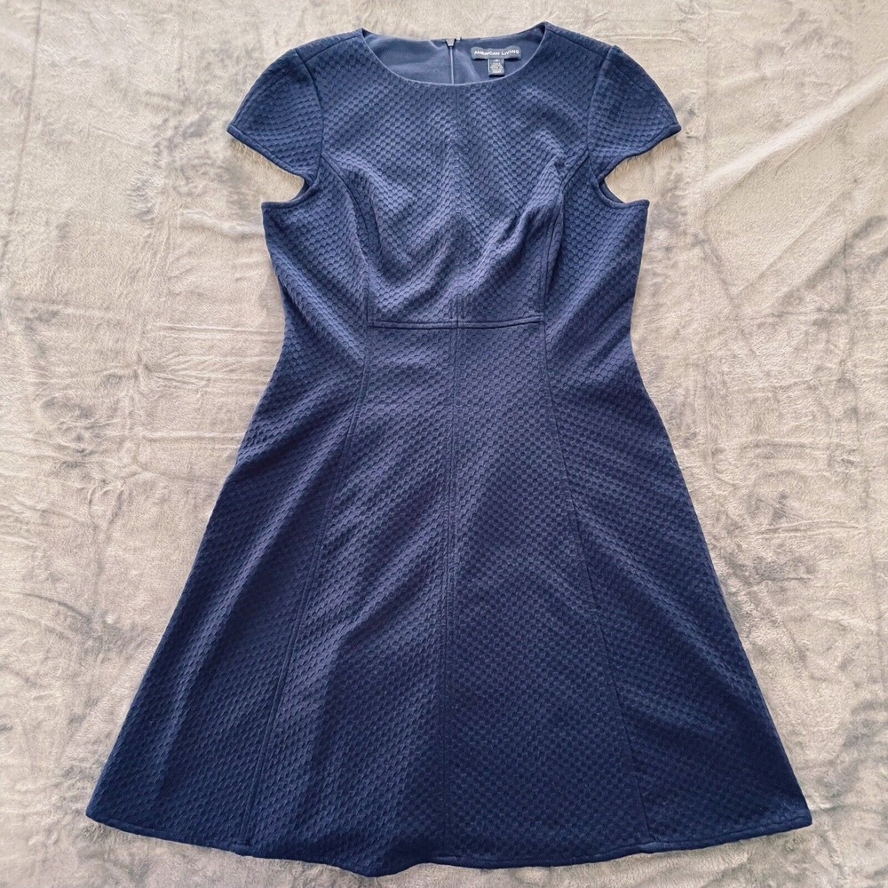 American Living Dress Womens‎ Size 12 Navy Career Cottage Minimalist Simple